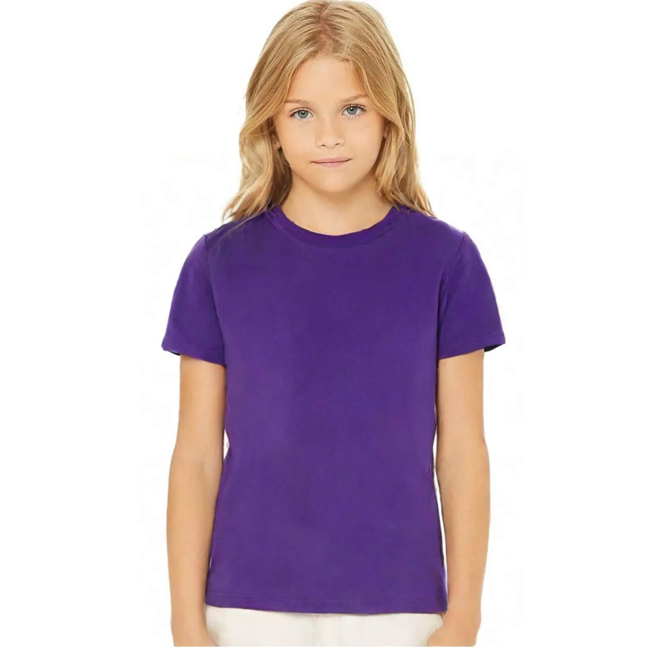 BELLA+CANVAS Youth Short Sleeve Crewneck Jersey Tee Soft Cotton Kids T-Shirt Lightweight School & Custom Print Shirt